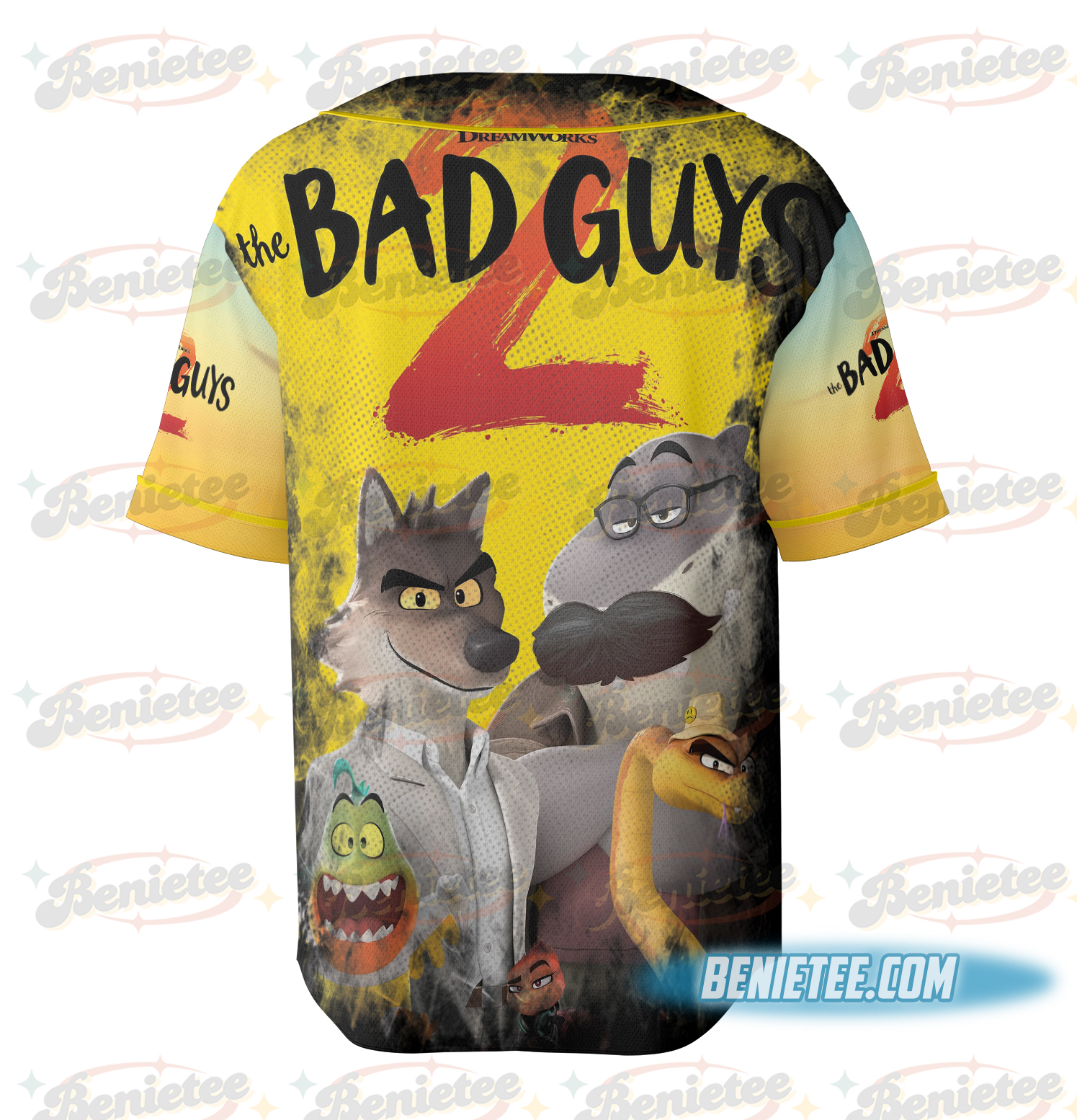 The Bad Guys Mr Wolf and Mr Snake Baseball Jersey - Image 3