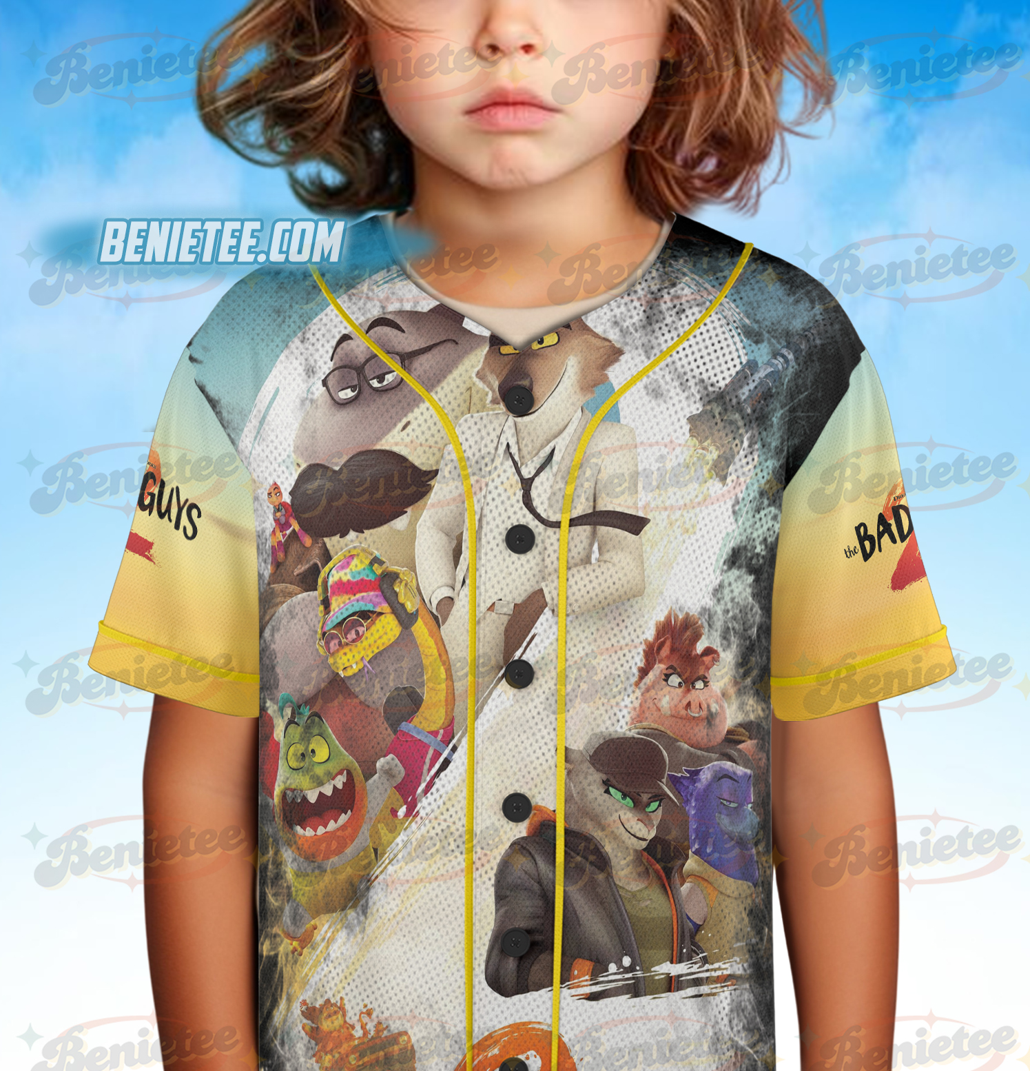 The Bad Guys Mr Wolf and Mr Snake Baseball Jersey - Image 5