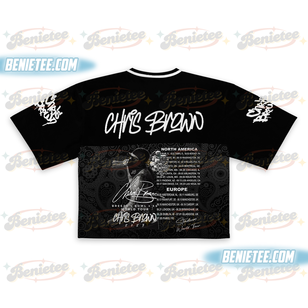 Chris Brown Croptop Football Jersey, Chris Brown Concert Retro 2025 Gift Jersey, Music Tour Y2k Shirt, Chris Brown Fan Gift Shirt - Image 3