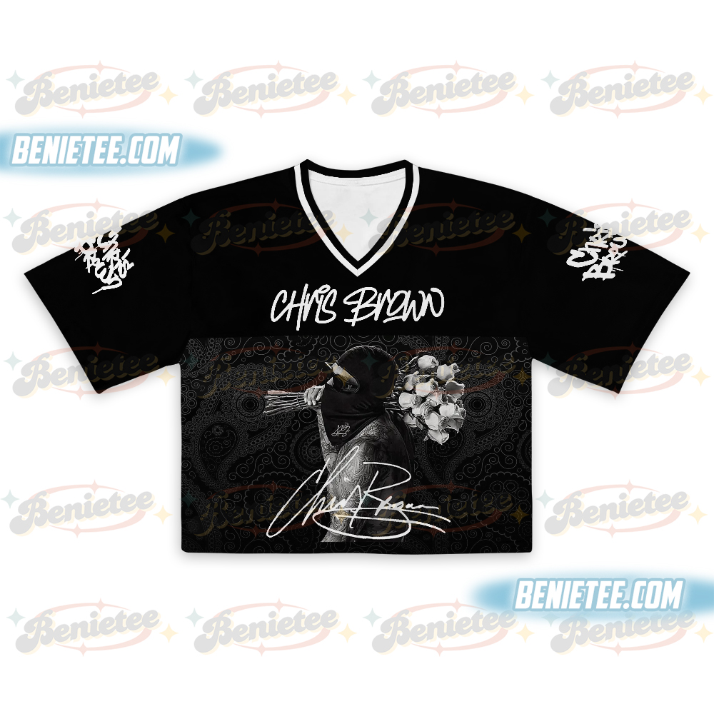 Chris Brown Croptop Football Jersey, Chris Brown Concert Retro 2025 Gift Jersey, Music Tour Y2k Shirt, Chris Brown Fan Gift Shirt - Image 2