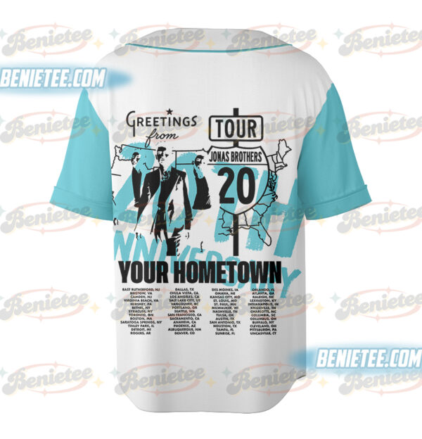 Alternative view of Jonas Brothers Baseball Jersey, Albums 20th Anniversary Of Jonas Shirt, Living The Dream Tour 2025 Shirt