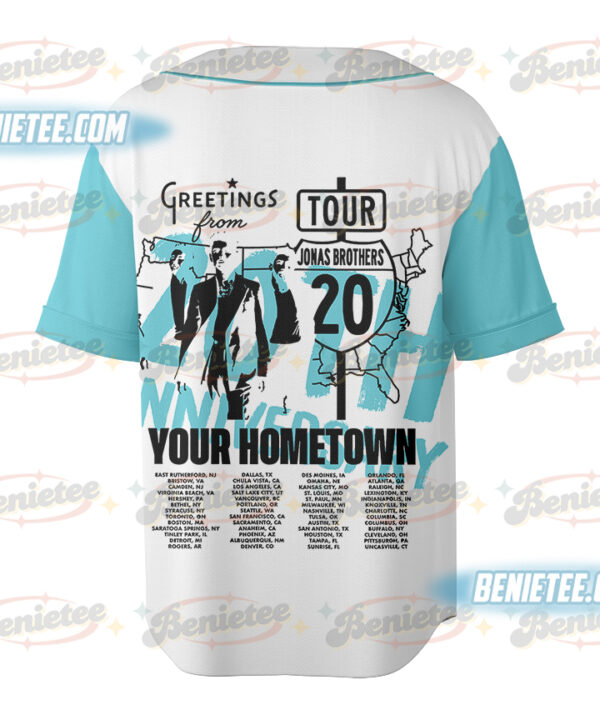 Alternative view of Jonas Brothers Baseball Jersey, Albums 20th Anniversary Of Jonas Shirt, Living The Dream Tour 2025 Shirt