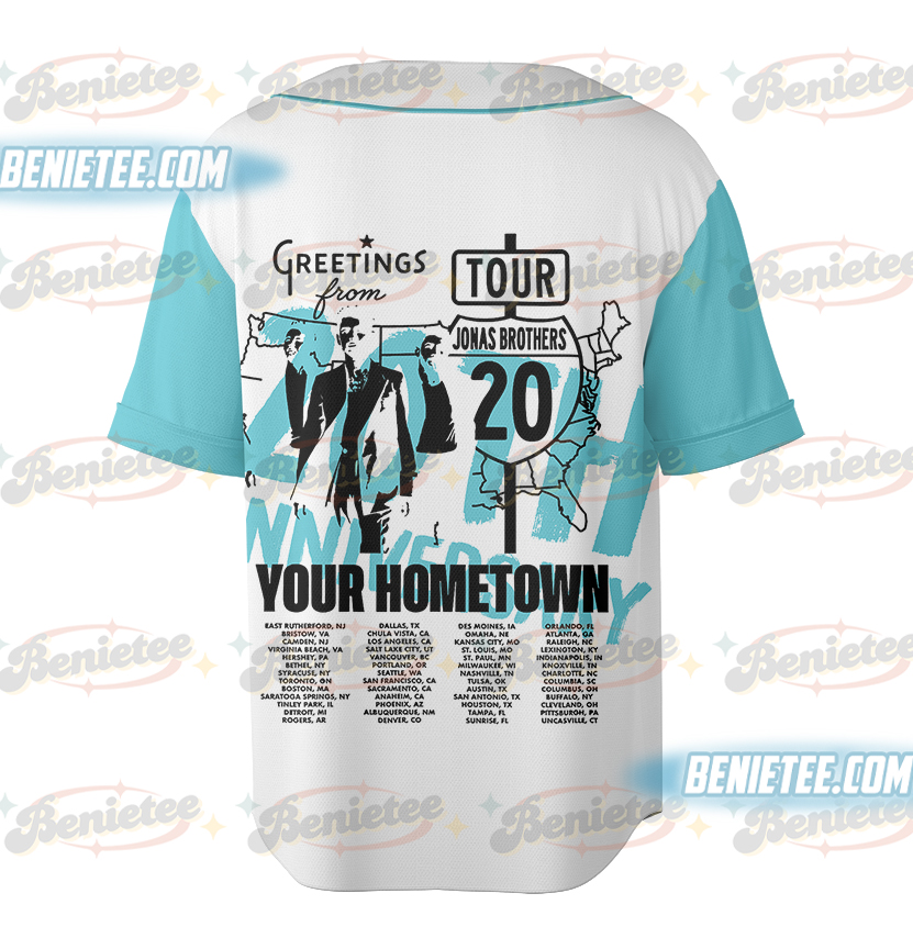 Jonas Brothers Baseball Jersey, Albums 20th Anniversary Of Jonas Shirt, Living The Dream Tour 2025 Shirt - Image 2