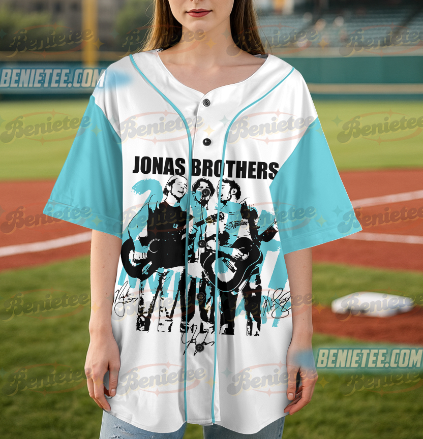Jonas Brothers Baseball Jersey, Albums 20th Anniversary Of Jonas Shirt, Living The Dream Tour 2025 Shirt - Image 4