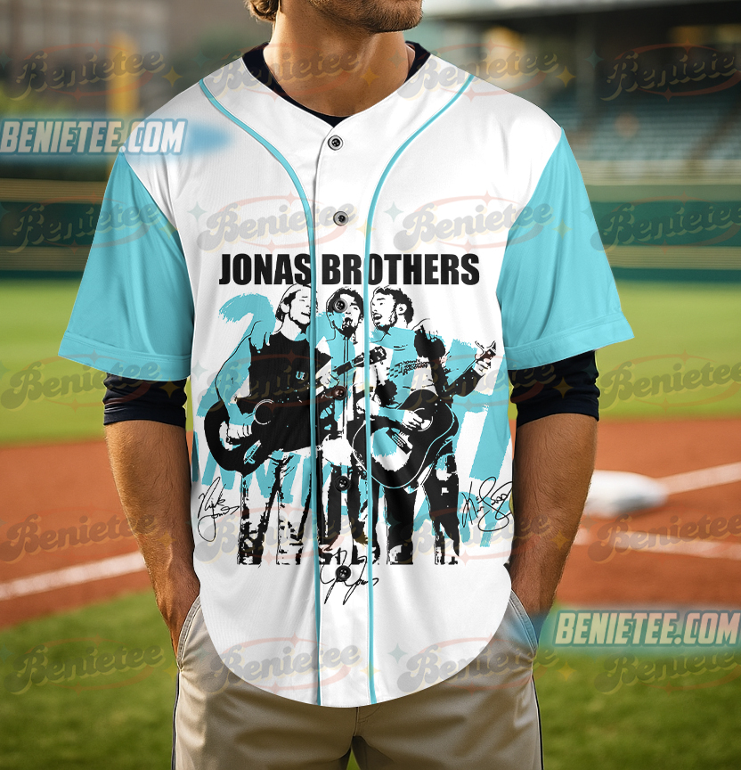 Jonas Brothers Baseball Jersey, Albums 20th Anniversary Of Jonas Shirt, Living The Dream Tour 2025 Shirt - Image 5
