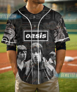 Alternative view of Oasis Tour 25 Vintage Baseball Jersey, Oasis Rock Band Streetwear Jersey