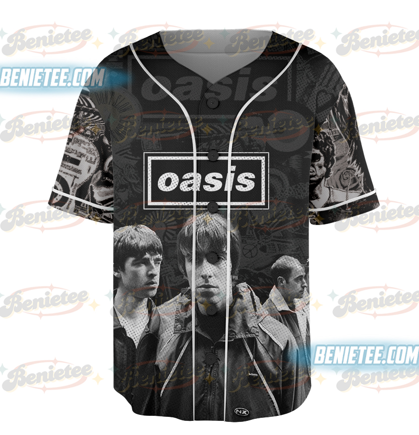 Oasis Tour 25 Vintage Baseball Jersey, Oasis Rock Band Streetwear Jersey - Image 4