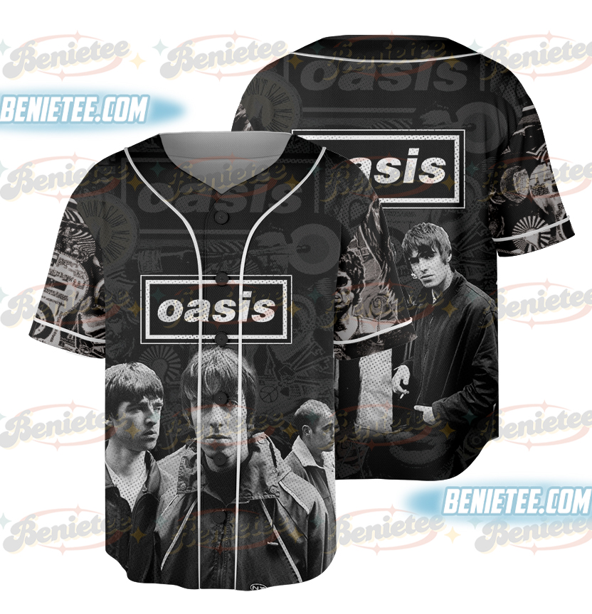 Oasis Tour 25 Vintage Baseball Jersey, Oasis Rock Band Streetwear Jersey