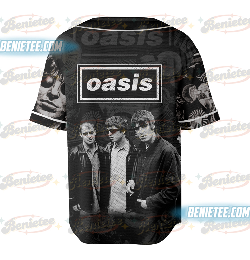 Oasis Tour 25 Vintage Baseball Jersey, Oasis Rock Band Streetwear Jersey - Image 3