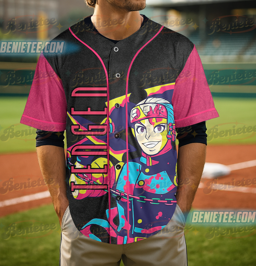 Tengen Uzui Anime Baseball Jersey, Anime jersey, Demon Slayer Baseball Jersey - Image 5