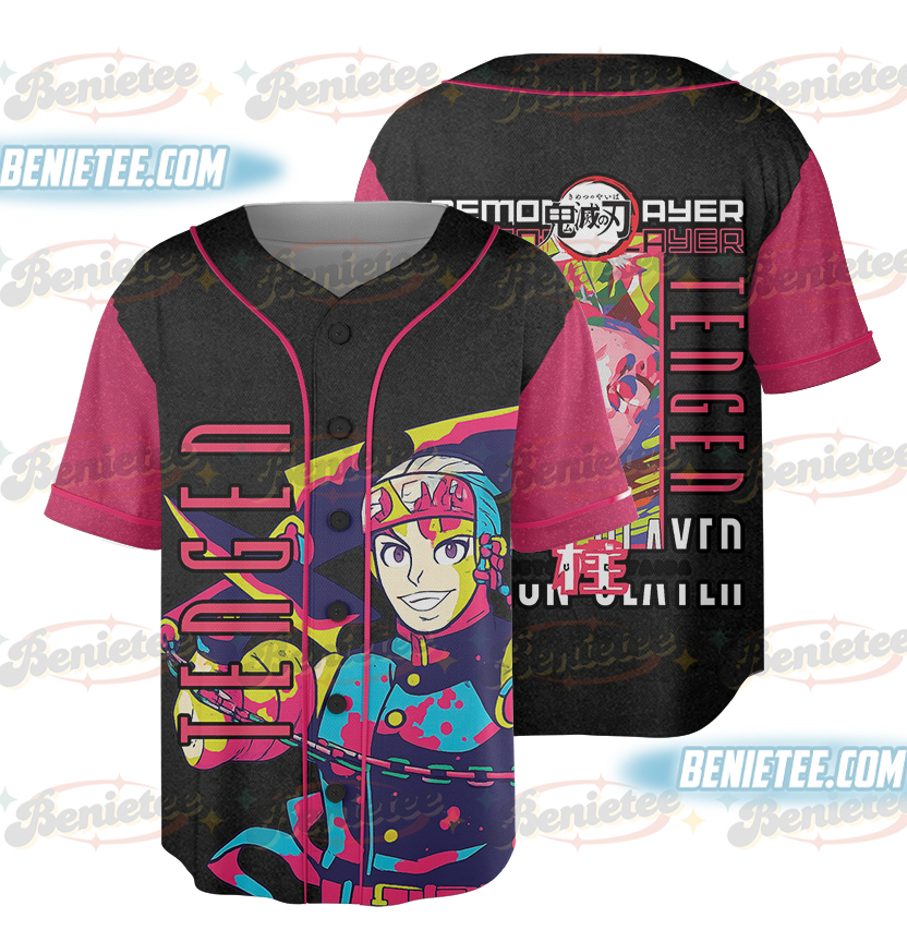 Tengen Uzui Anime Baseball Jersey, Anime jersey, Demon Slayer Baseball Jersey