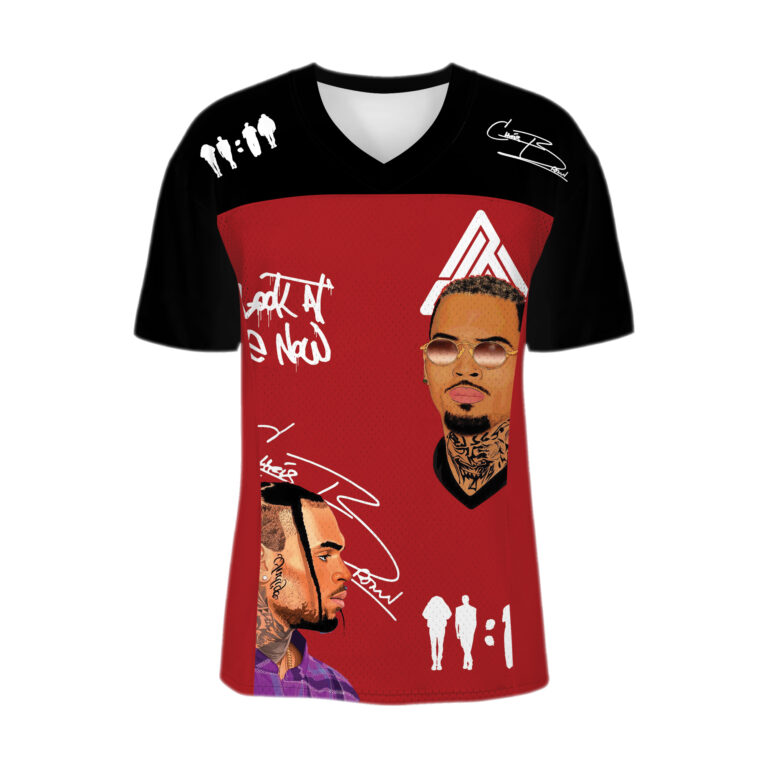 Alternative view of Chris Brown Vintage FootBall Jersey, Breezy Bowl XX Tour 2025 Shirt, Middle Finger Breezy