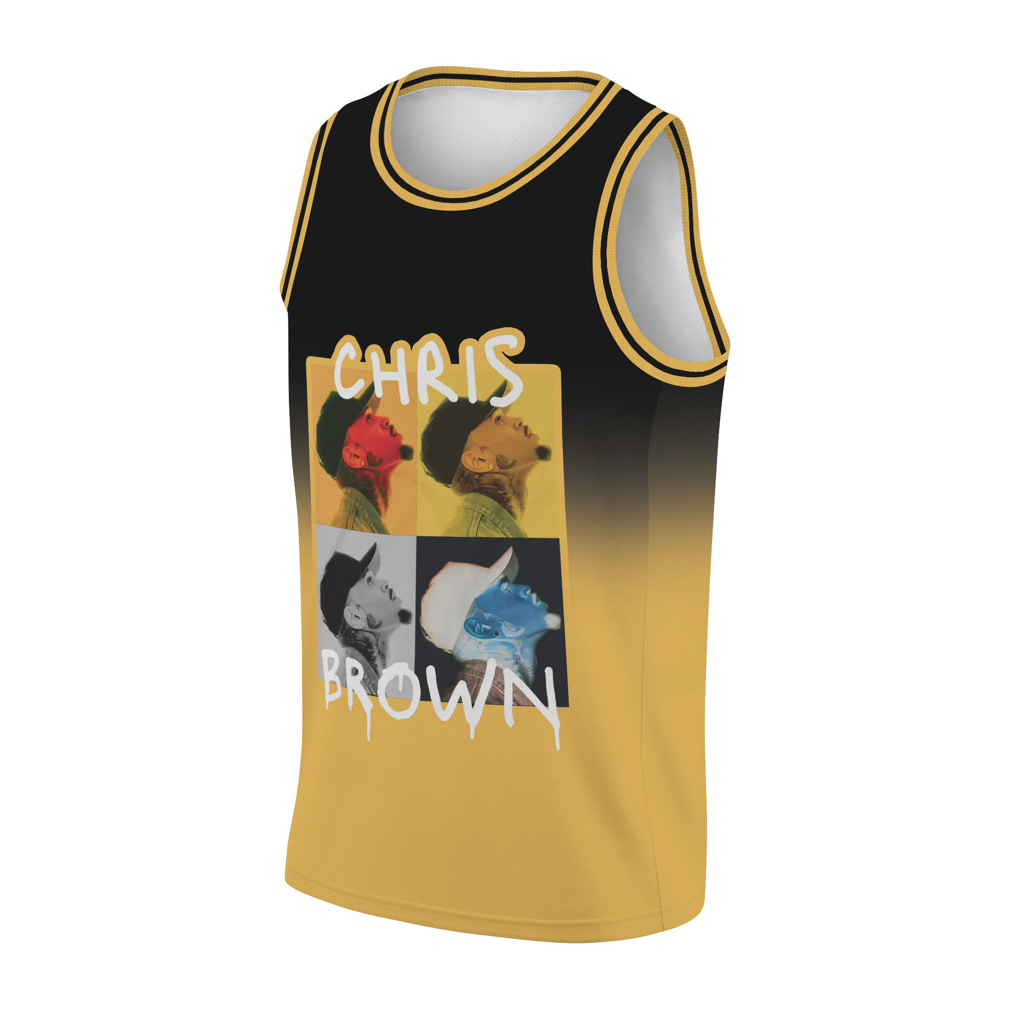 Chris Brown Vintage Middle Finger Vintage Basketball Jersey - Image 3
