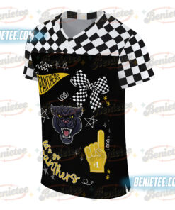 Alternative view of Panthers Preppy Mascot Football Jersey, Black and Yellow Gold Team Spirits, School Mascots