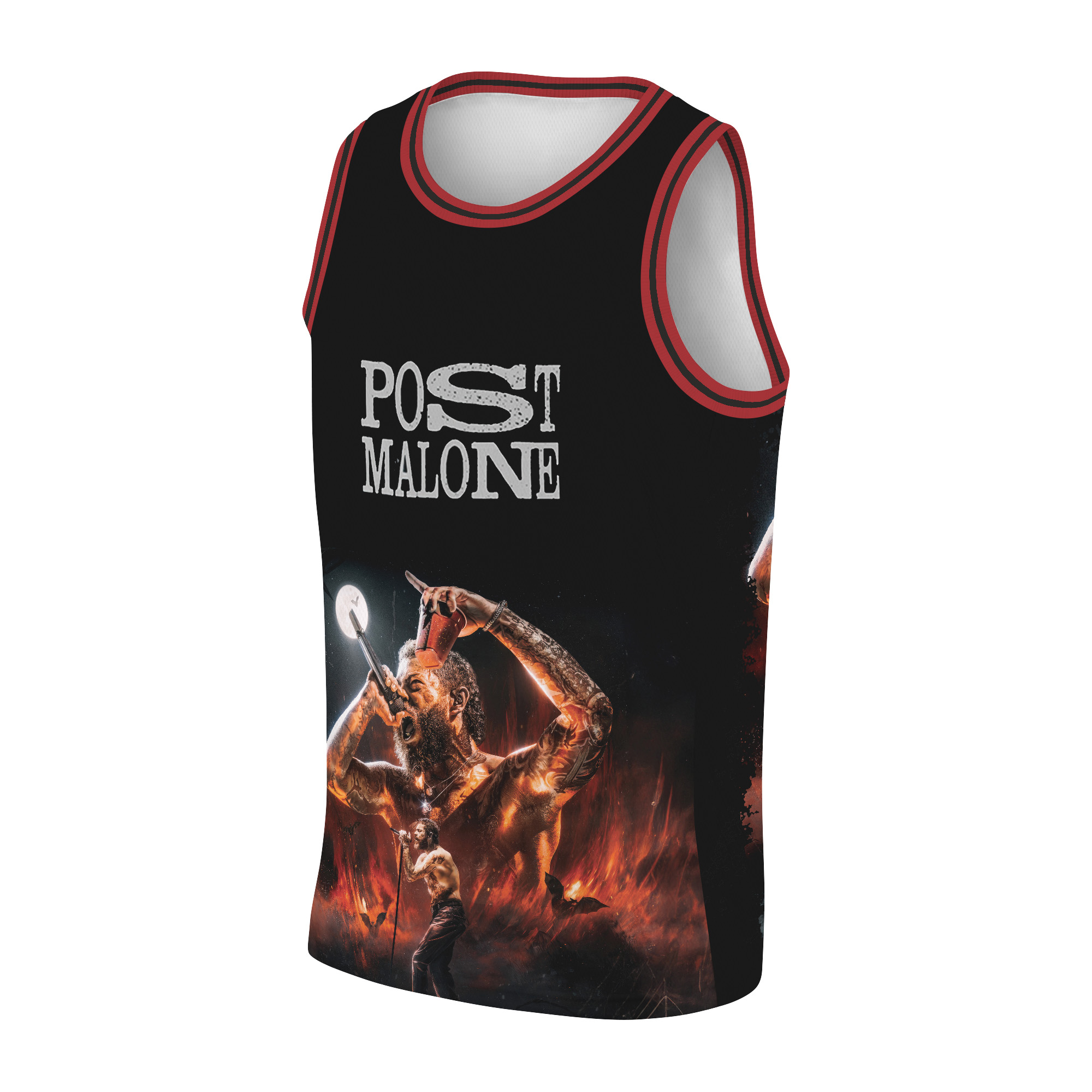 Vintage Post Malone Rap Music Tour Basketball Jersey - Image 3