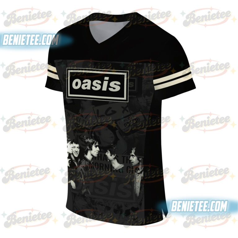 Alternative view of Oasis 2025 Tour Football Jersey, Vintage Britpop Rock Band Jersey