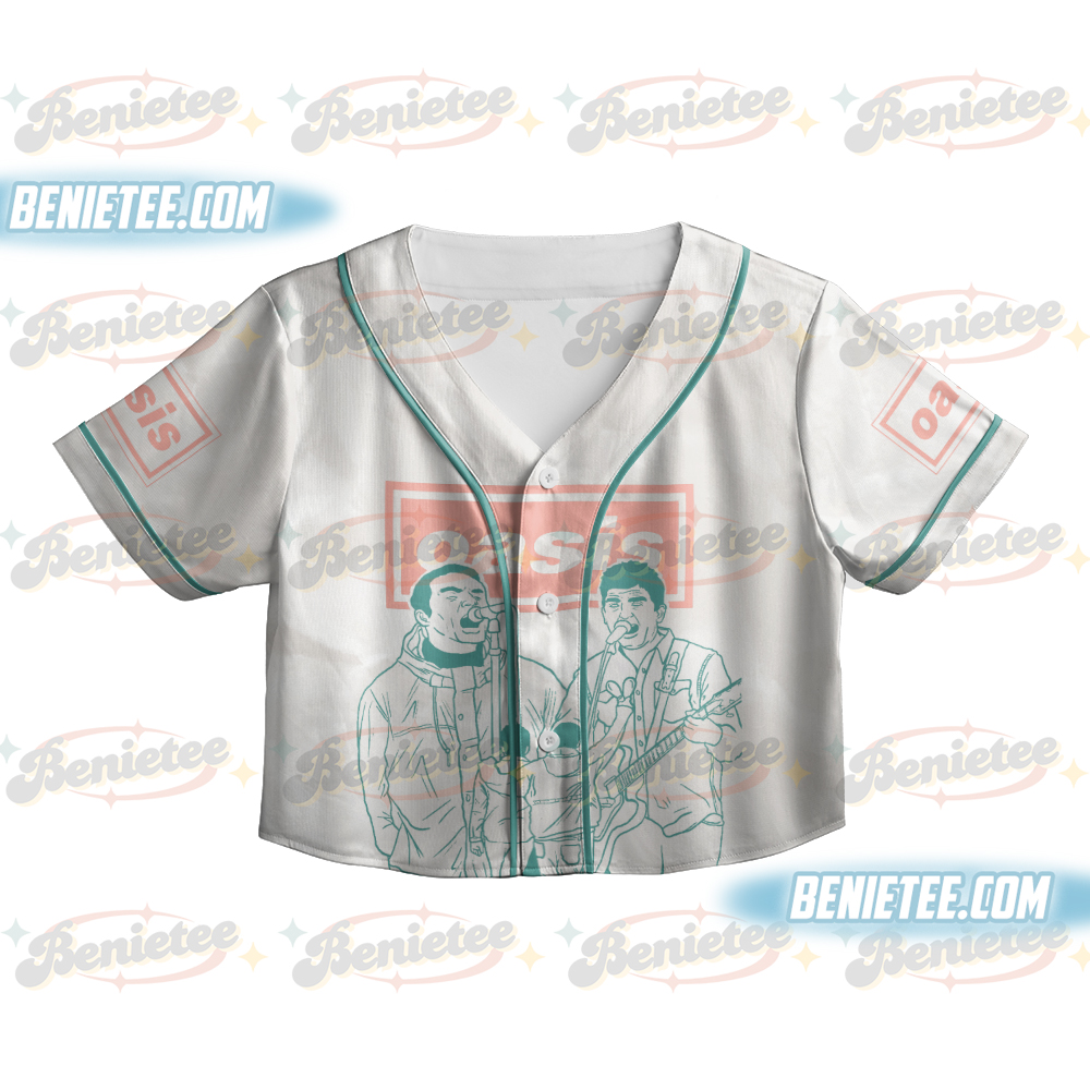 Retro LIVE 25 Oasis Style Baseball Jersey Croptop, Vintage Music Vibes Jersey - Image 3
