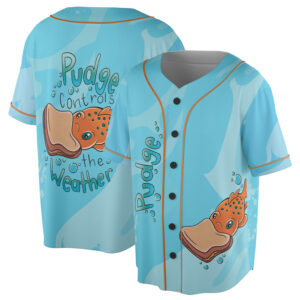 Fish Pudge Baseball Jersey, Lilo & Stitch Pudge Controls The Weather Jersey, Magic Kingdom, Disneyland Matching