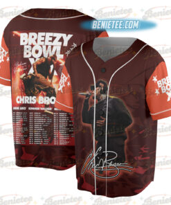 Breezy Bowl Tour XX Shirt, Chris Brown Breezy Bowl Baseball Jersey, Personalized Breezy Bowl XX 2025 Jersey