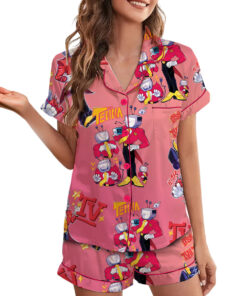 Alternative view of Tenna Deltarune Game Matching Pajamas Set Short, Kris, Tenna, Berdly, Ralsei, Starwalker It’s TV Time Pajamas Set