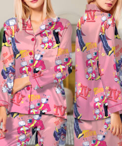 Tenna Deltarune Game Matching Long Pajamas Set, Kris, Tenna, Berdly, Ralsei, Starwalker It’s TV Time Pajamas Set