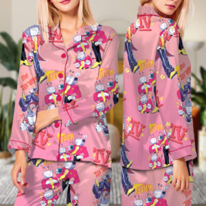 Tenna Deltarune Game Matching Long Pajamas Set, Kris, Tenna, Berdly, Ralsei, Starwalker It’s TV Time Pajamas Set