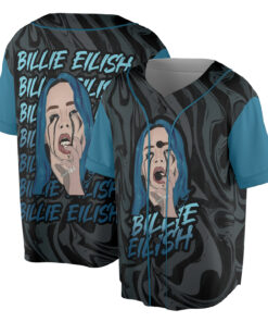 Crying Billie Eilish Fan Art Baseball Jersey