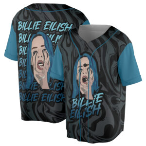 Crying Billie Eilish Fan Art Baseball Jersey