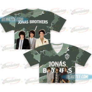 Jonas Brothers Retro Croptop FootBall Jersey, Band Reunion shirt, 90s boyband merch,Retro concert tour