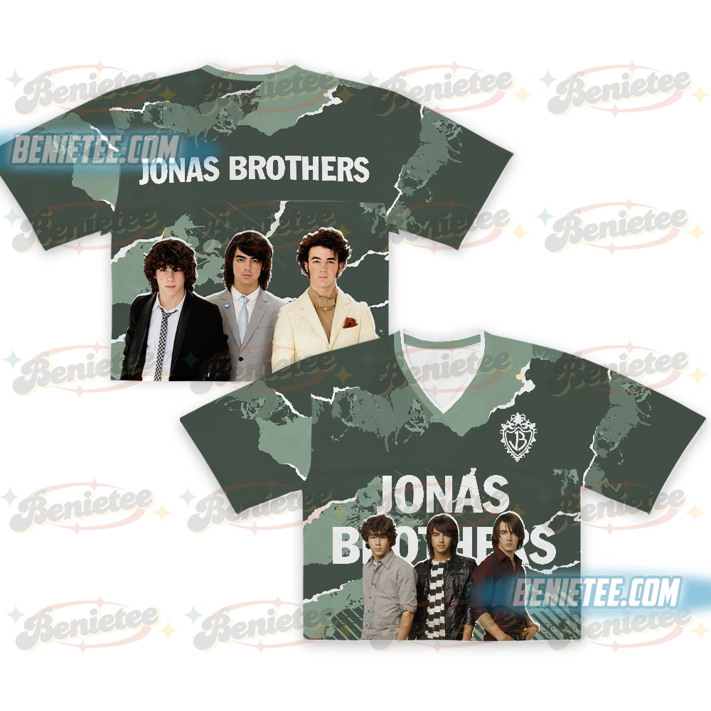 Jonas Brothers Retro Croptop FootBall Jersey, Band Reunion shirt, 90s boyband merch,Retro concert tour
