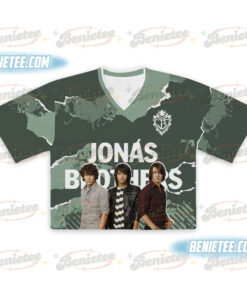 Alternative view of Jonas Brothers Retro Croptop FootBall Jersey, Band Reunion shirt, 90s boyband merch,Retro concert tour