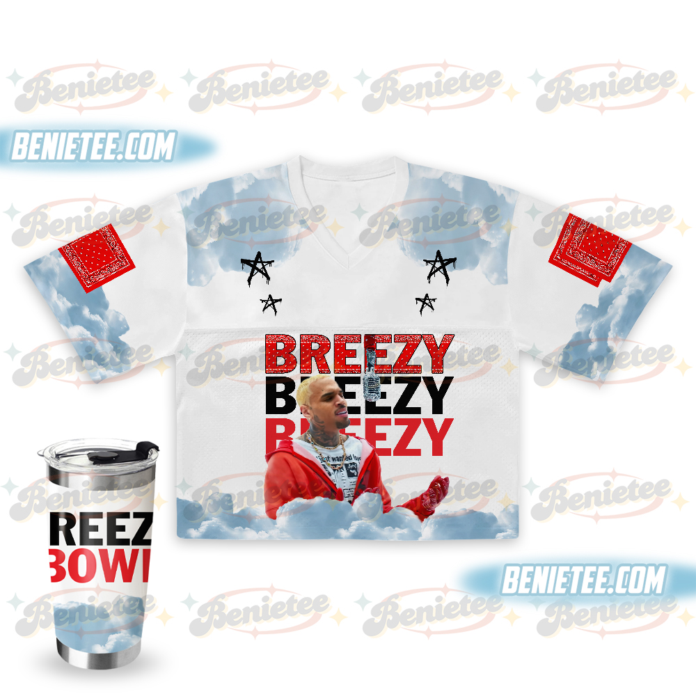 Personalized Chris Brown Football Jersey And Tumbler Set, Concert outfit, Chris Breezy Breezy Bowl Shirt - Image 2