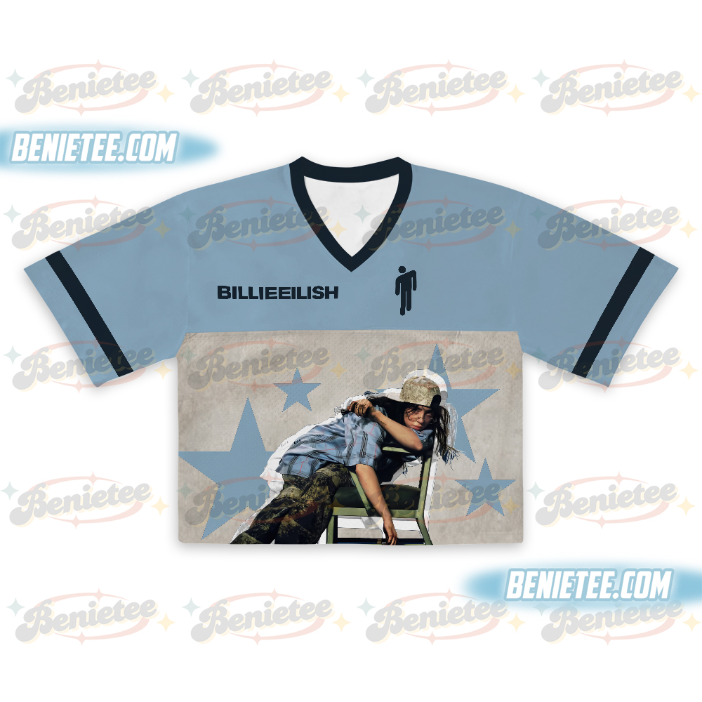 Billie Hit Me Hard and Soft 2025 Tour Crop Top Football Jersey - Image 2