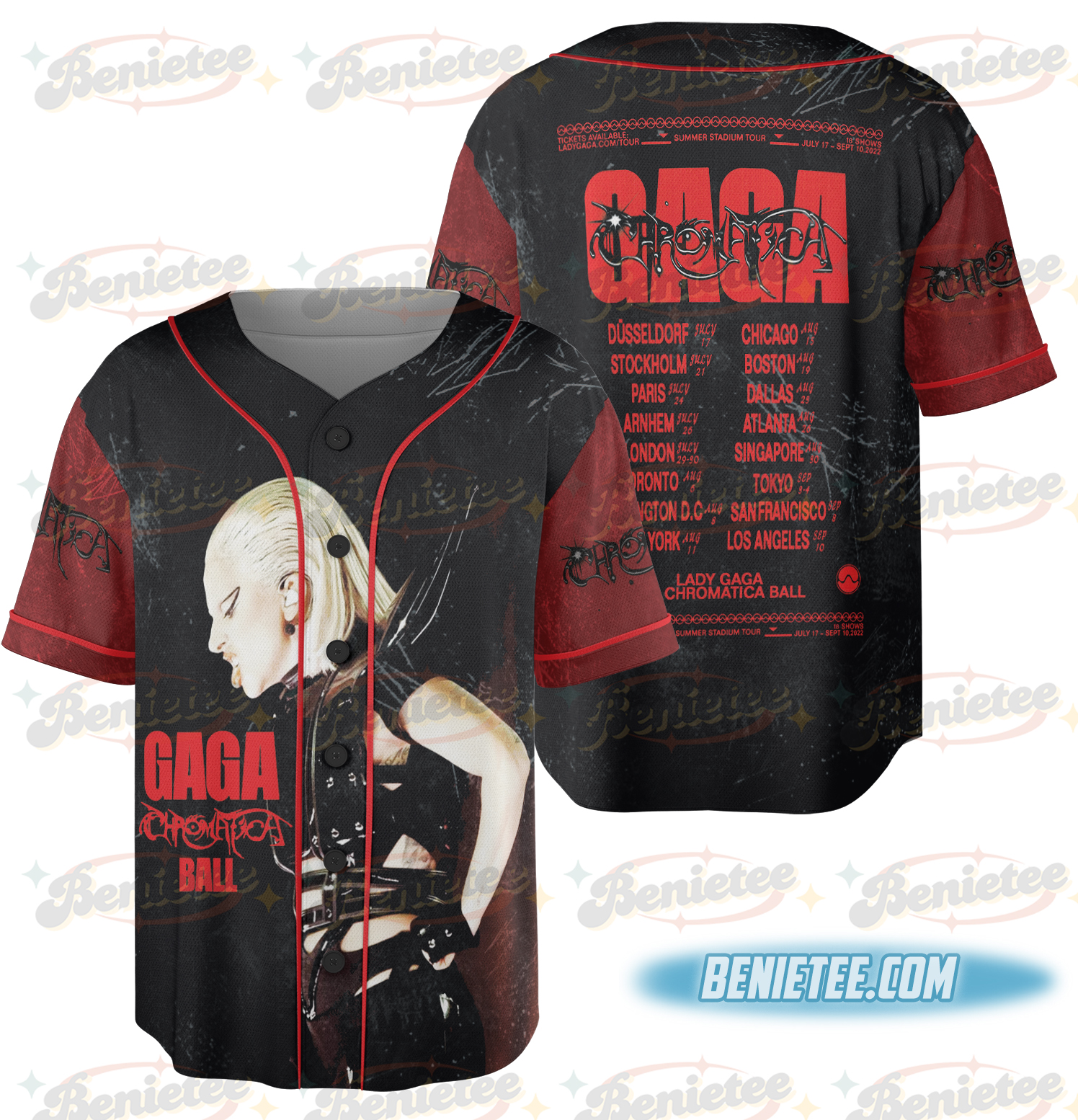 Lady Gaga Baseball Jersey, Mayhem Album Tour Streetwear Style - Image 3