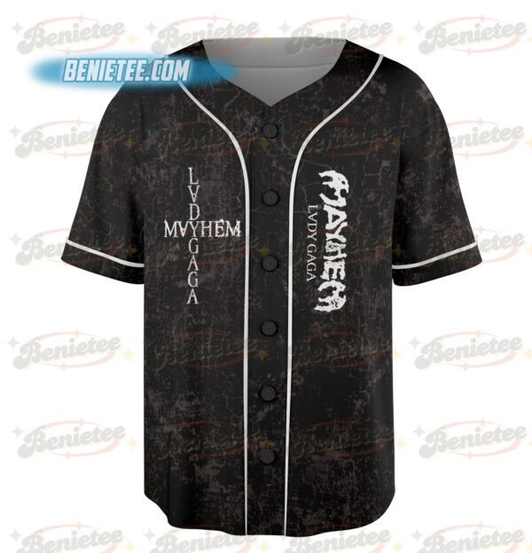 Alternative view of Lady Gaga Mayhem Album Baseball Jersey, 2025 Concert Tour Jersey