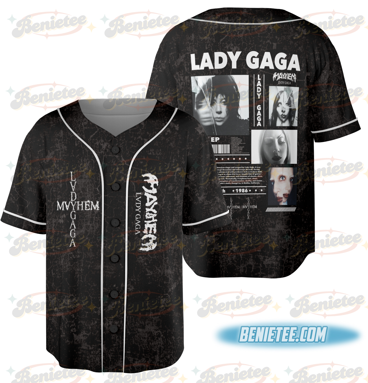 Lady Gaga Mayhem Album Baseball Jersey, 2025 Concert Tour Jersey - Image 3