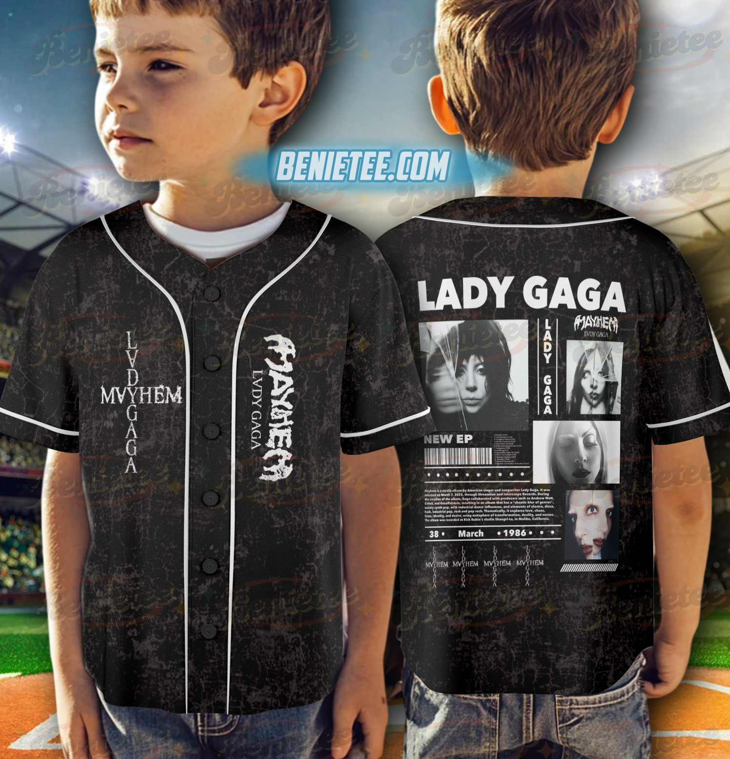 Lady Gaga Mayhem Album Baseball Jersey, 2025 Concert Tour Jersey - Image 6