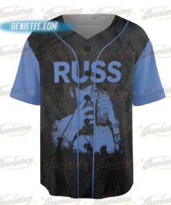 Alternative view of Russ Wild Tour Baseball Jersey, Into the Wild Tour Tee with Cash Stack, Music Festival Apparel, Russ 2025 Concert Tee