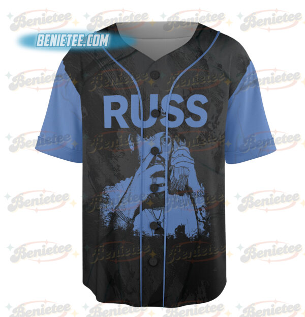 Alternative view of Russ Wild Tour Baseball Jersey, Into the Wild Tour Tee with Cash Stack, Music Festival Apparel, Russ 2025 Concert Tee