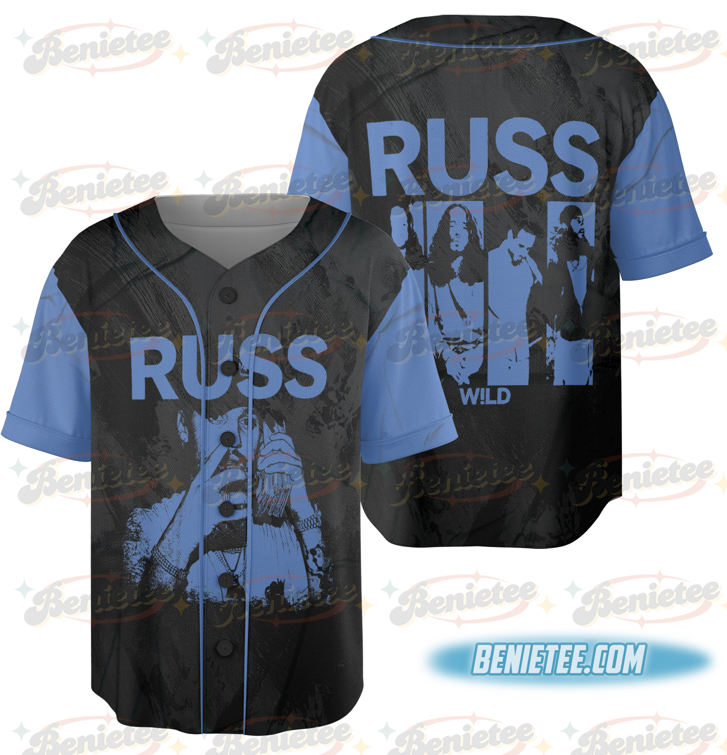 Russ Wild Tour Baseball Jersey, Into the Wild Tour Tee with Cash Stack, Music Festival Apparel, Russ 2025 Concert Tee - Image 3