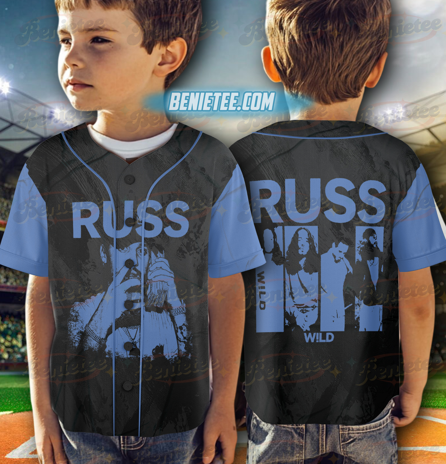 Russ Wild Tour Baseball Jersey, Into the Wild Tour Tee with Cash Stack, Music Festival Apparel, Russ 2025 Concert Tee - Image 6