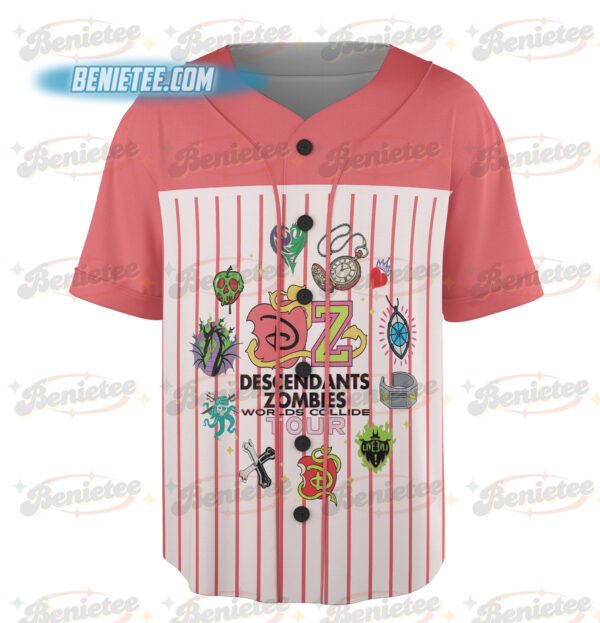 Alternative view of Vintage Descendants Zombies World Tour Baseball Jersey, The Rise Of Red Group Jersey, Descendants Concert, Summer Music Festival 2025 Trip