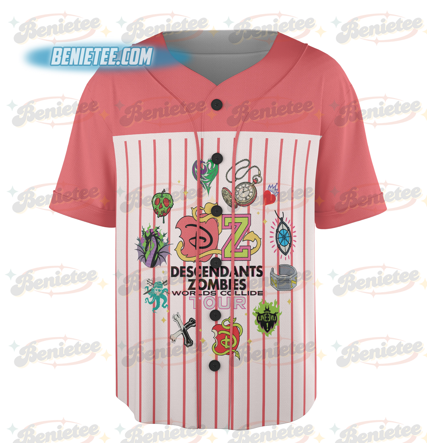 Vintage Descendants Zombies World Tour Baseball Jersey, The Rise Of Red Group Jersey, Descendants Concert, Summer Music Festival 2025 Trip - Image 2