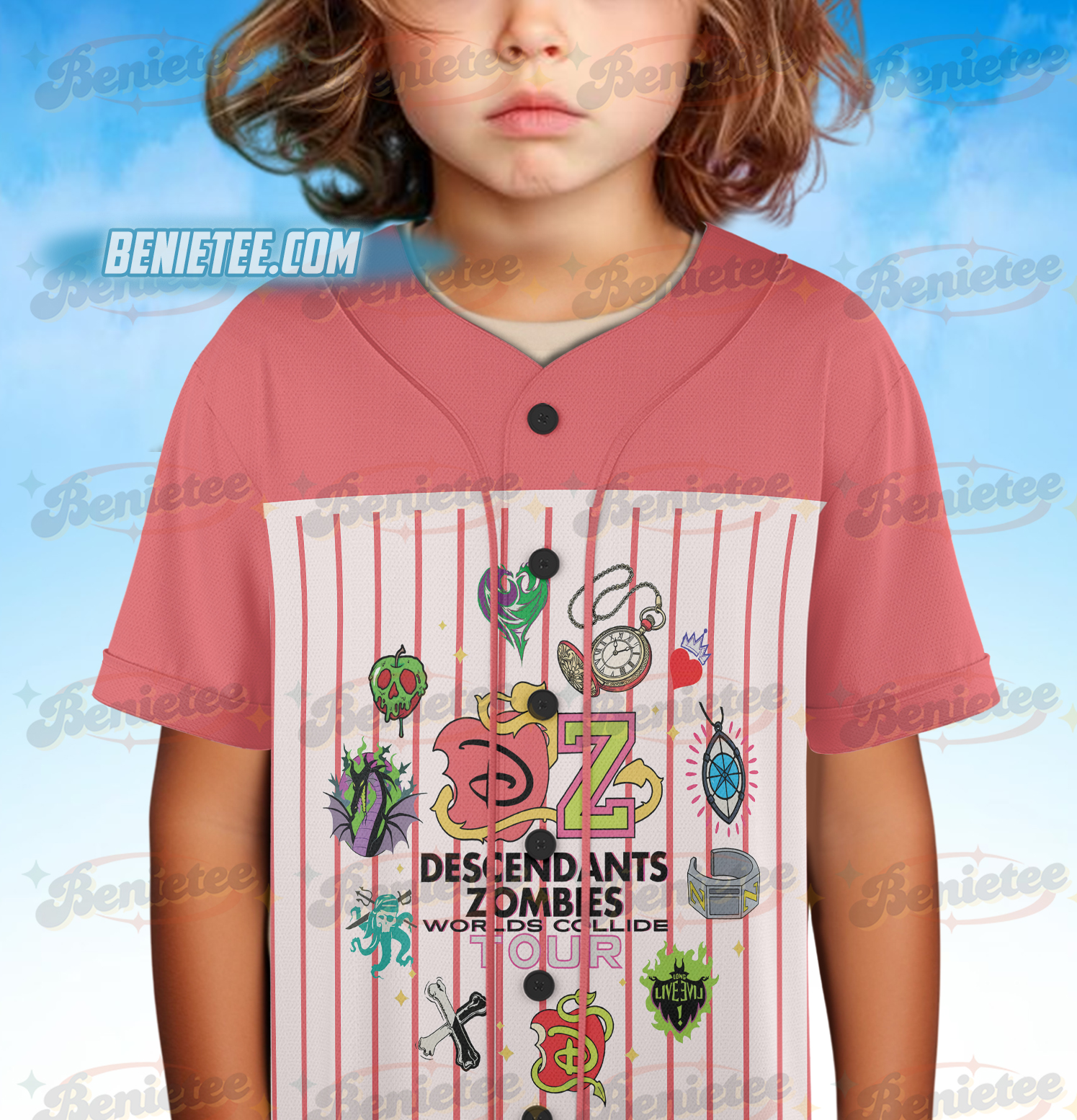 Vintage Descendants Zombies World Tour Baseball Jersey, The Rise Of Red Group Jersey, Descendants Concert, Summer Music Festival 2025 Trip - Image 5