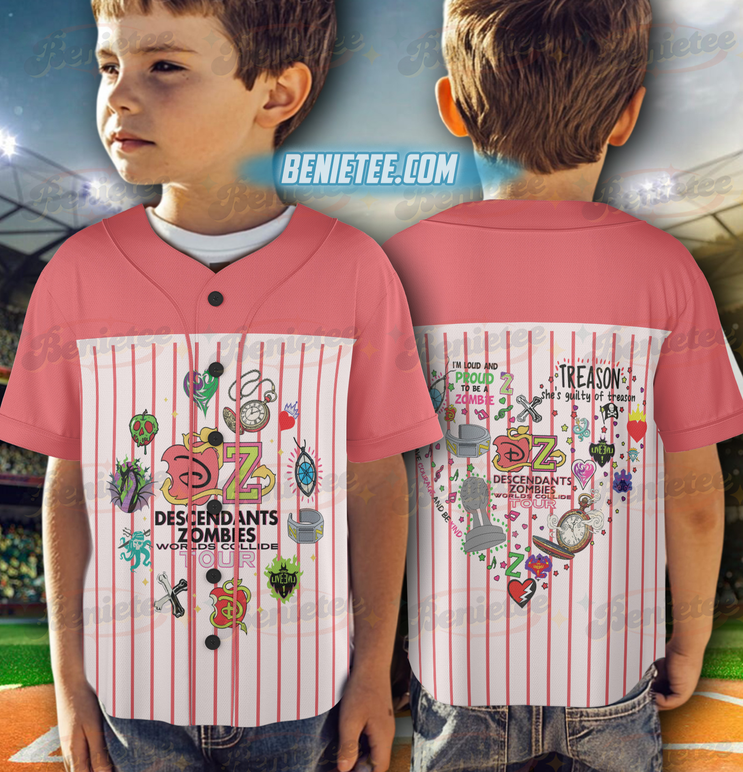 Vintage Descendants Zombies World Tour Baseball Jersey, The Rise Of Red Group Jersey, Descendants Concert, Summer Music Festival 2025 Trip - Image 6