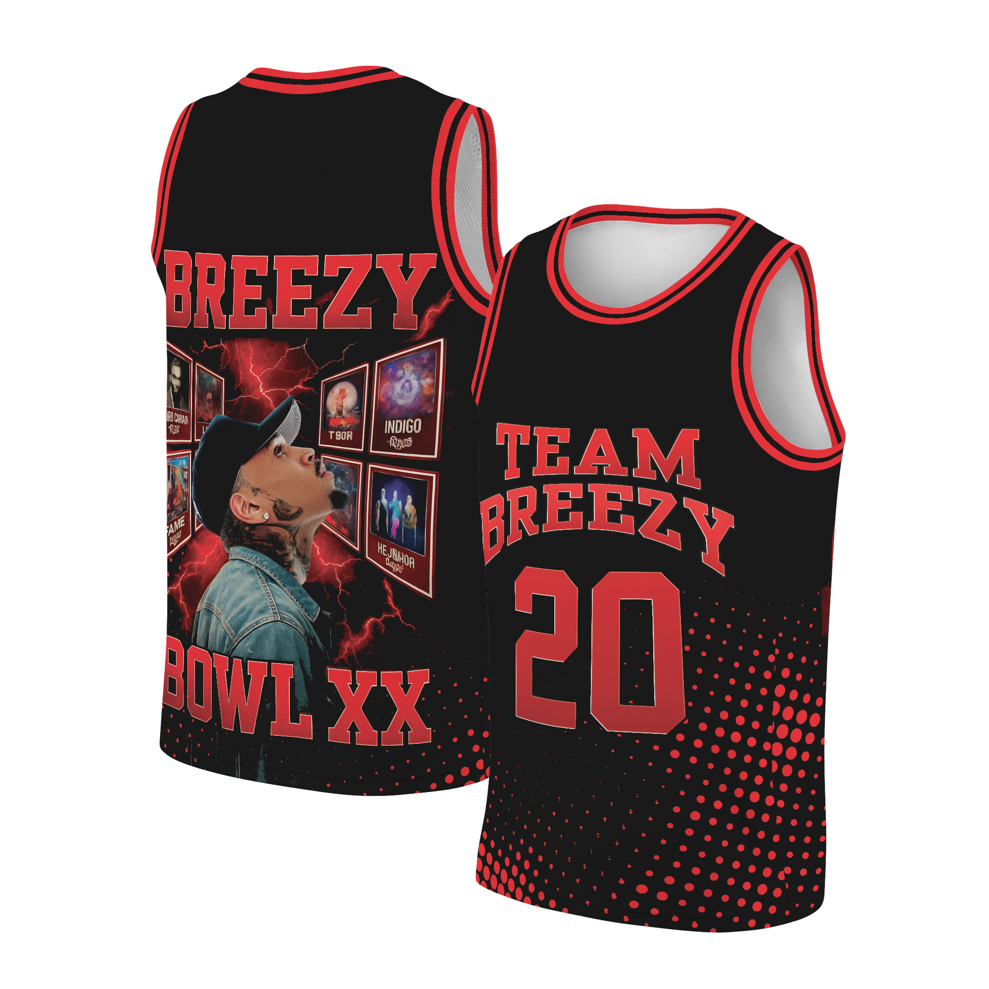Chris Brown Breezy Bowl Tour Baseketball Jersey