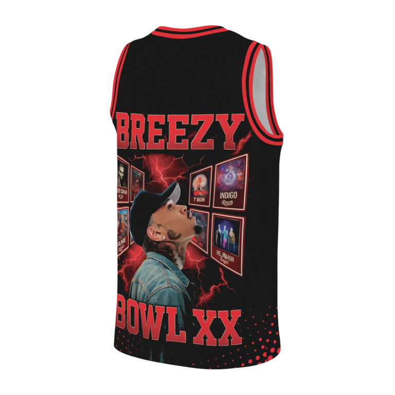 Alternative view of Chris Brown Breezy Bowl Tour Baseketball Jersey