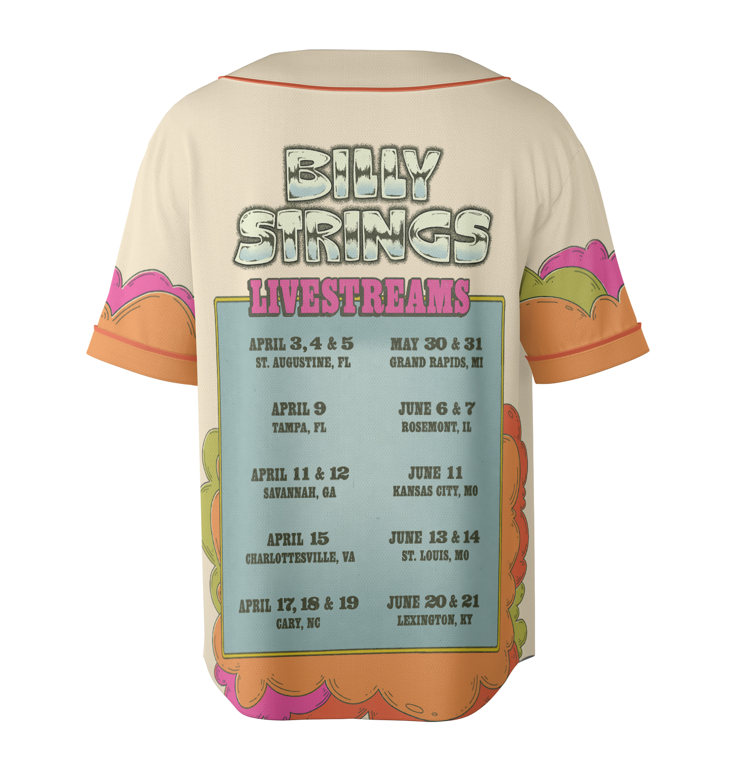 Billy Strings Baseball Jersey, Springs Tour 2025 Jersey - Image 4