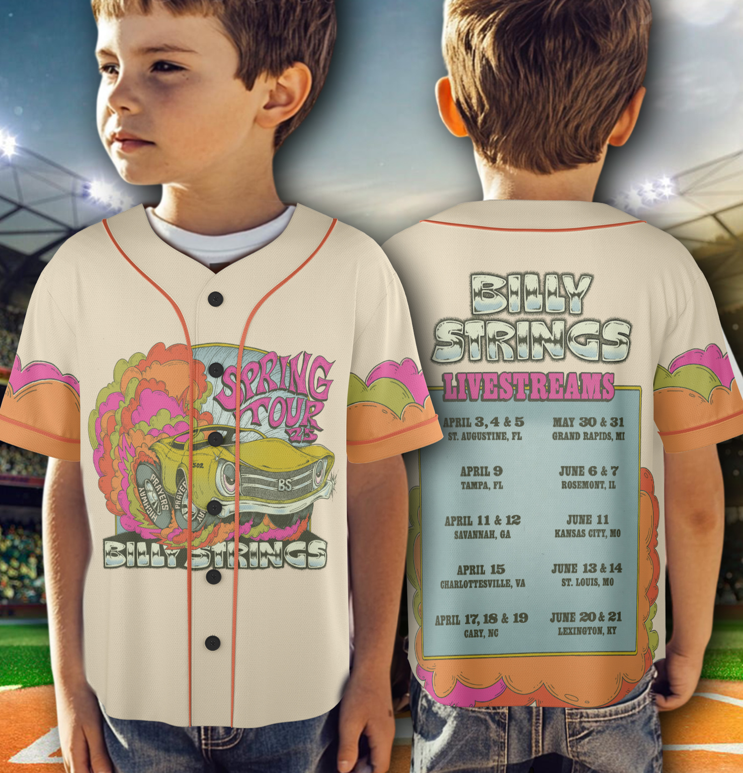 Billy Strings Baseball Jersey, Springs Tour 2025 Jersey - Image 2