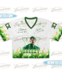 Alternative view of Chris Brown Tour Breezy Bowl XX Crop Top Football Jersey, Breezy Bowl T-Shirt, Chris Brown Tee, Chris Brown Album Jersey